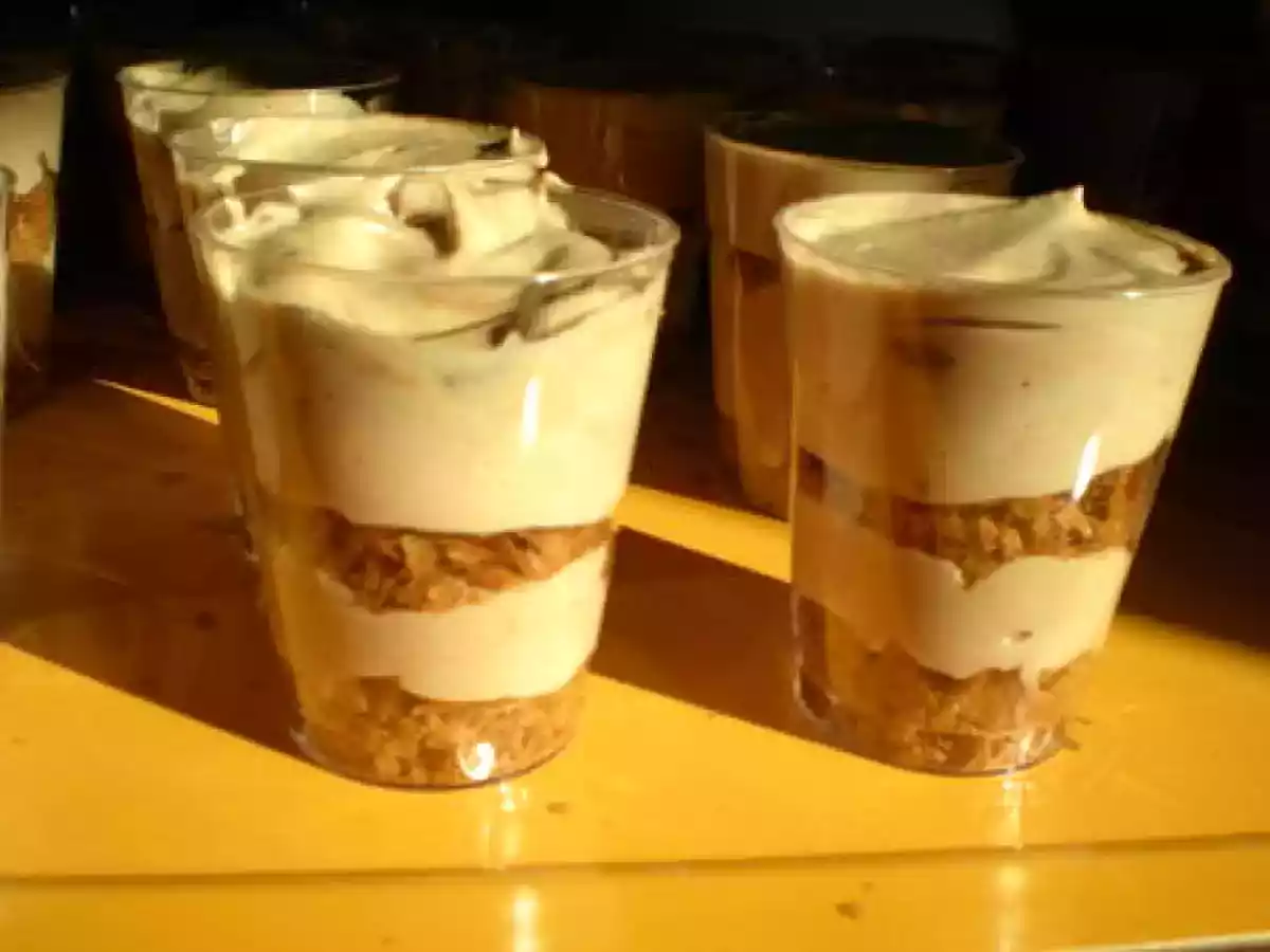 Verrines croquantes au praliné