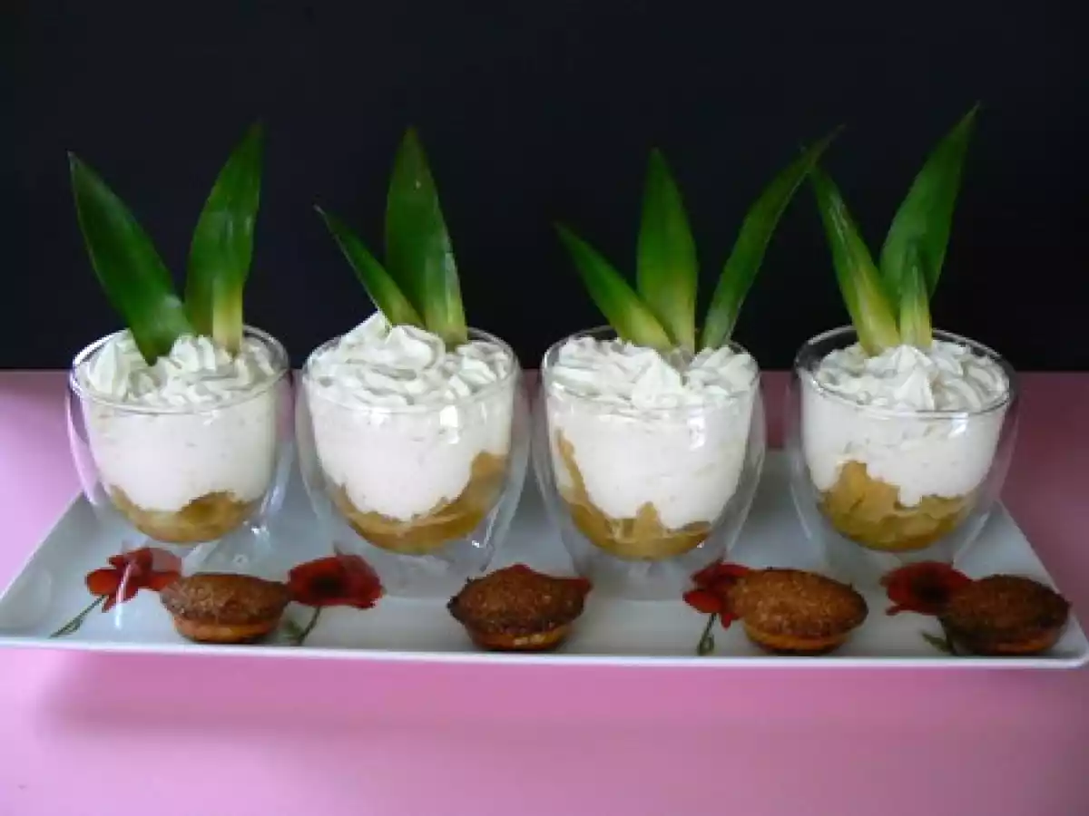 Verrines d'ananas caramélisé