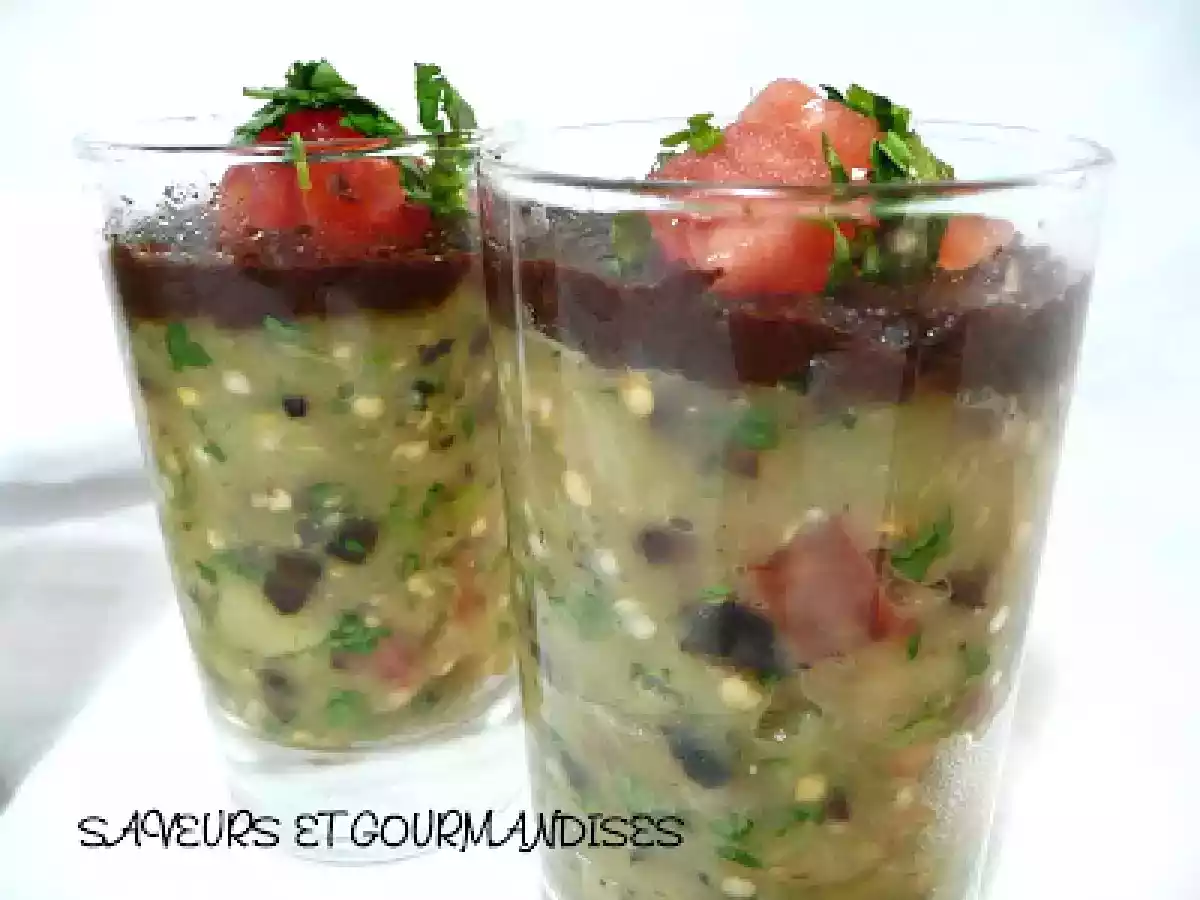 Verrines d'aubergine et tapenade. - photo 3