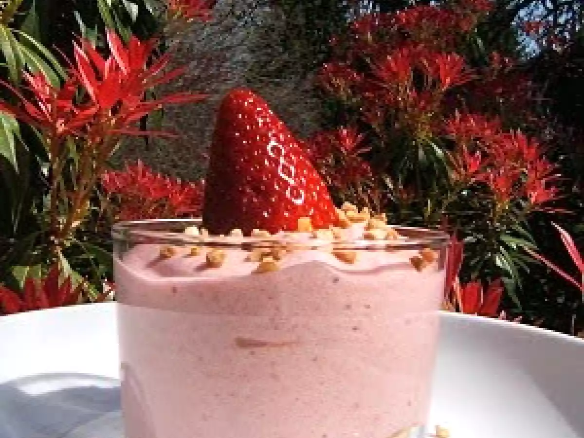 Verrines de bavarois aux fraises