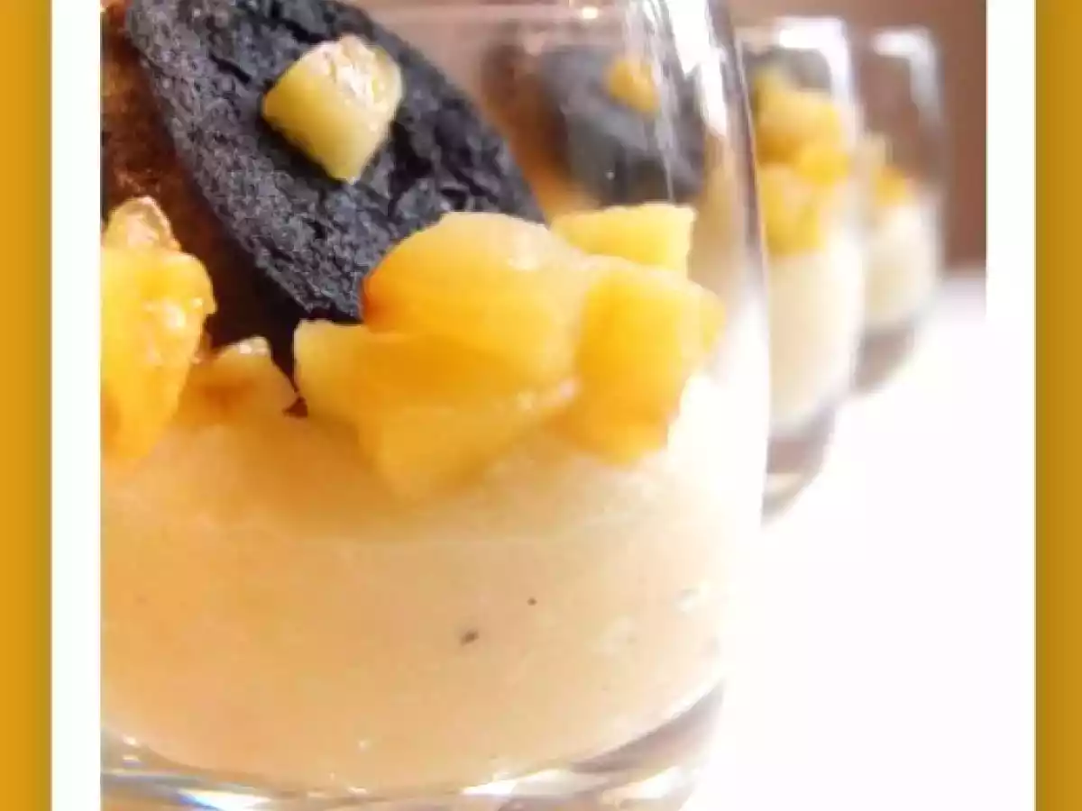 Verrines de boudin noir aux deux pommes