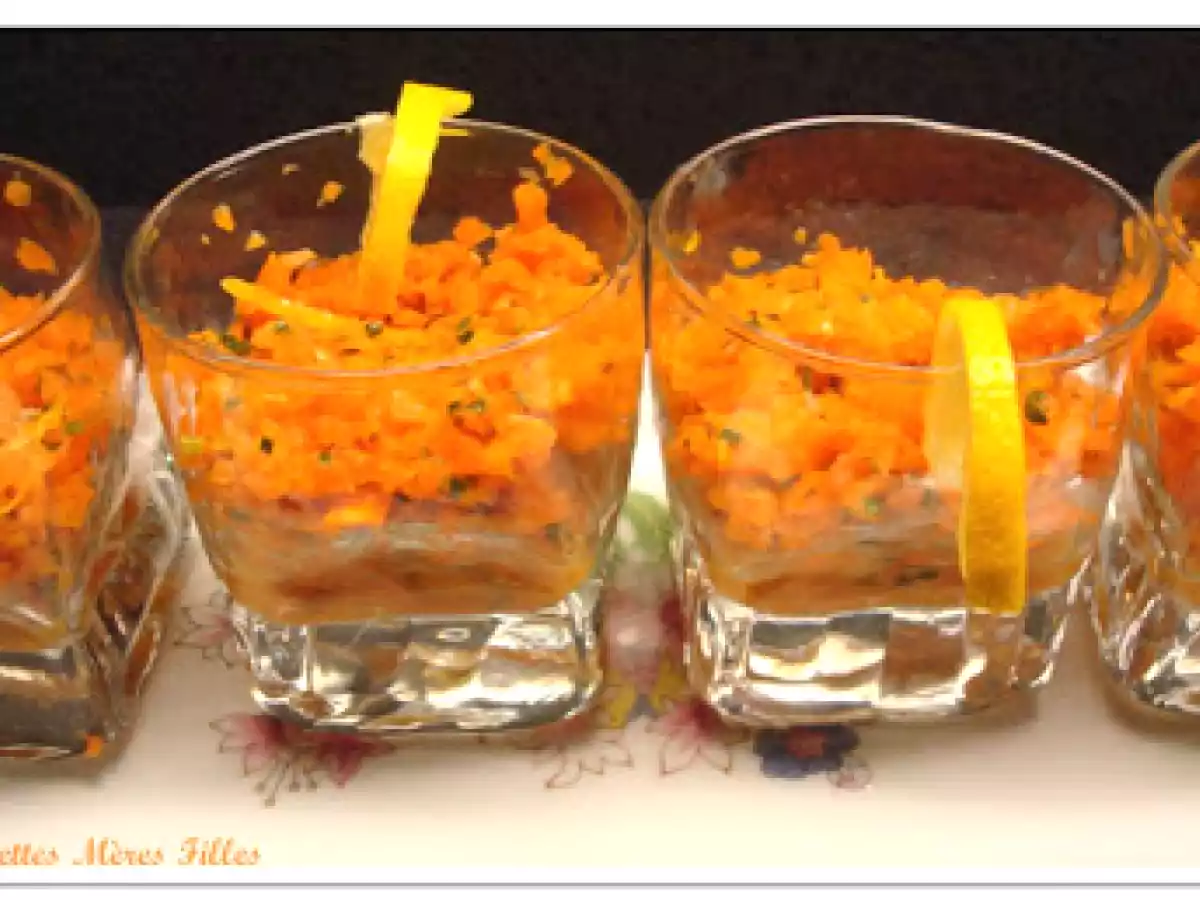 Verrines de Carottes Confites au Miel et au Cumin