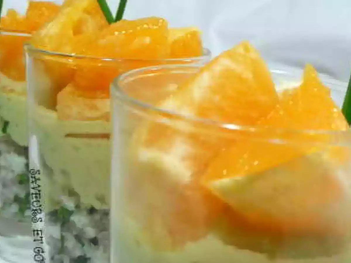 Verrines de crabe à la crème davocat.