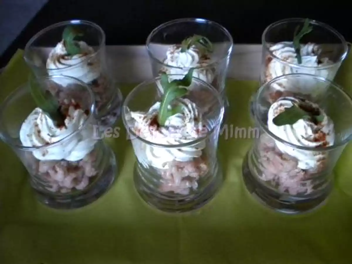 Verrines de crevettes grises au mascarpone