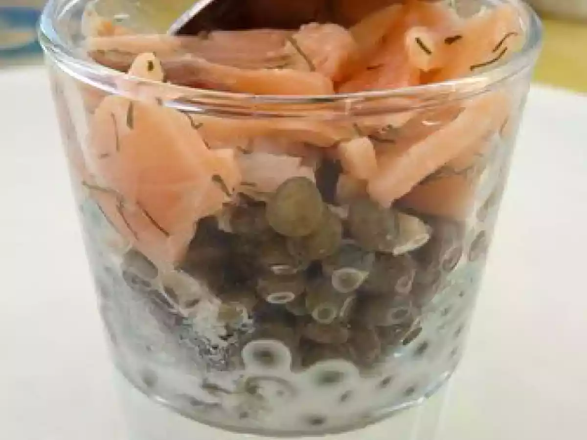 VERRINES DE LENTILLES AU SAUMON