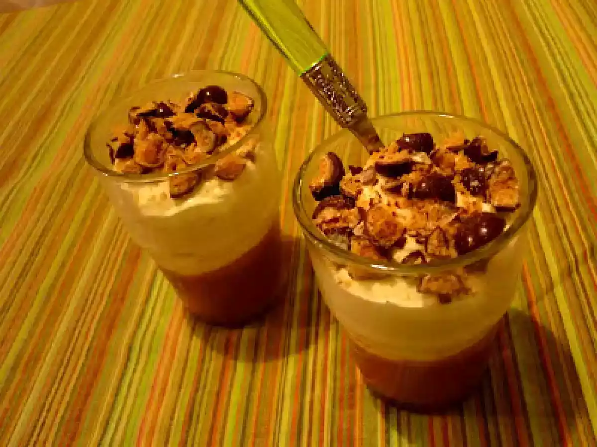 Verrines de mousse pralinée et mascarpone