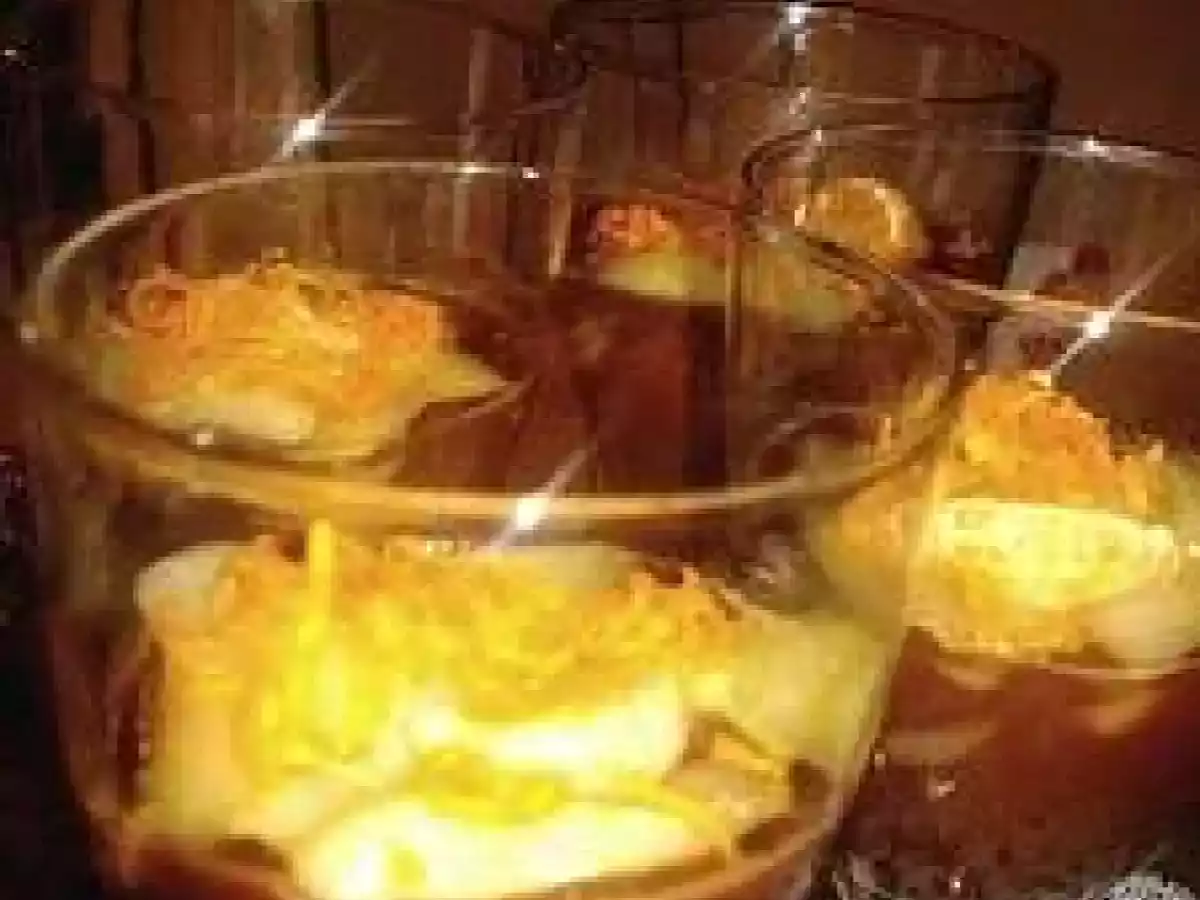 Verrines de poires au chocolat et à l'orange