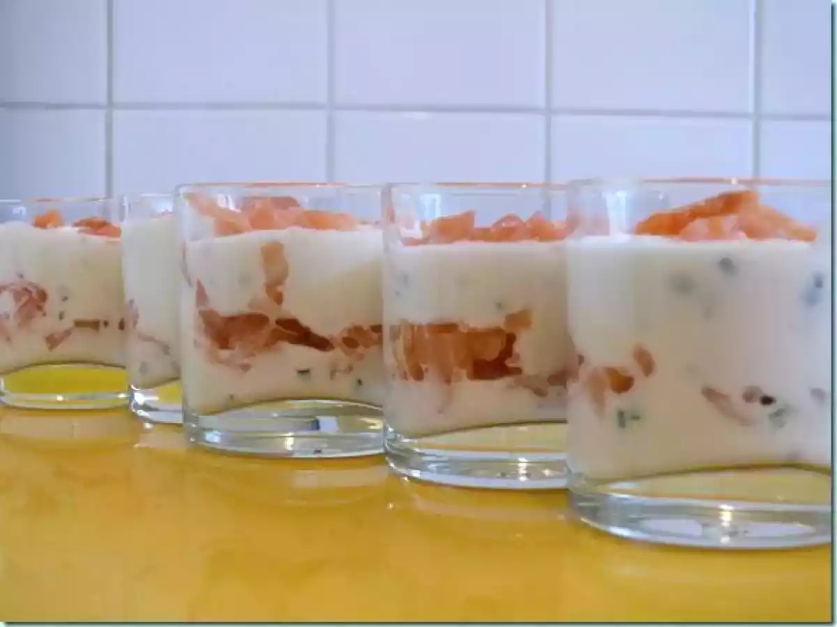 Verrines de ricotta au saumon fumé