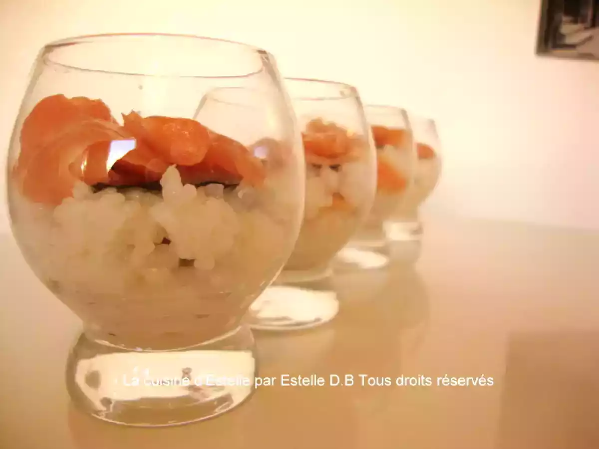 Verrines de saumon façon Sushi