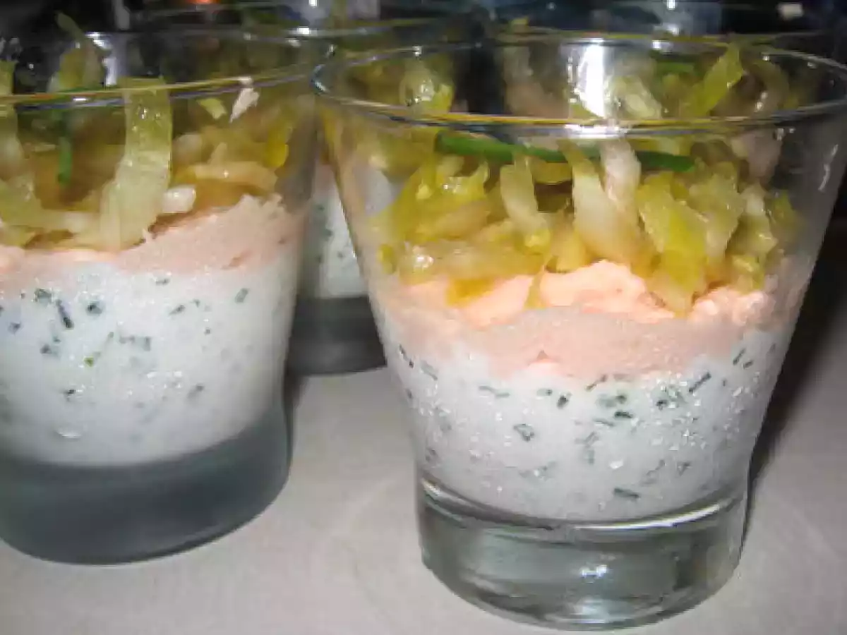 Verrines de saumon fumé à la faisselle