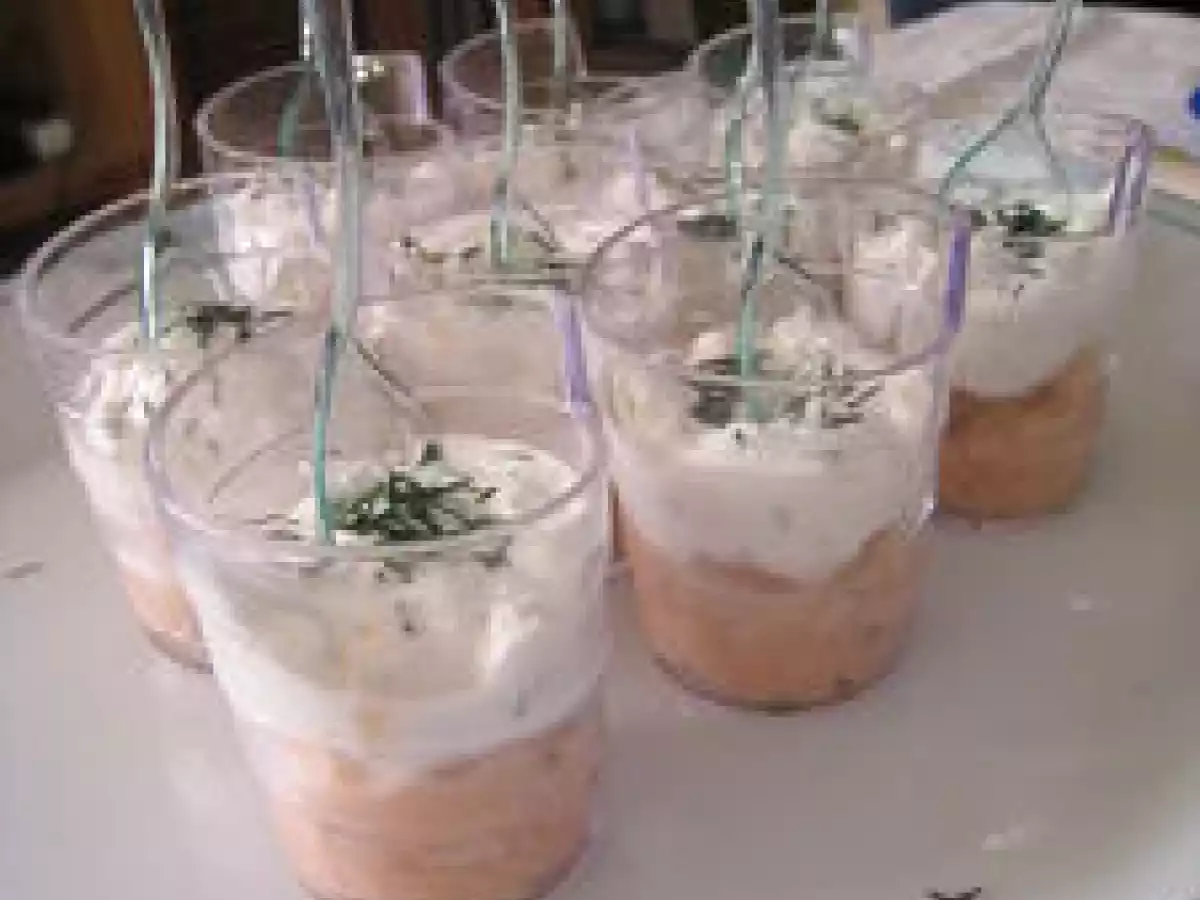 Verrines de saumon mousse ricotta