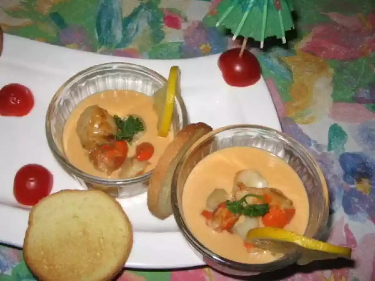 Verrines et cassolettes de st jacques a la bisque - photo 2