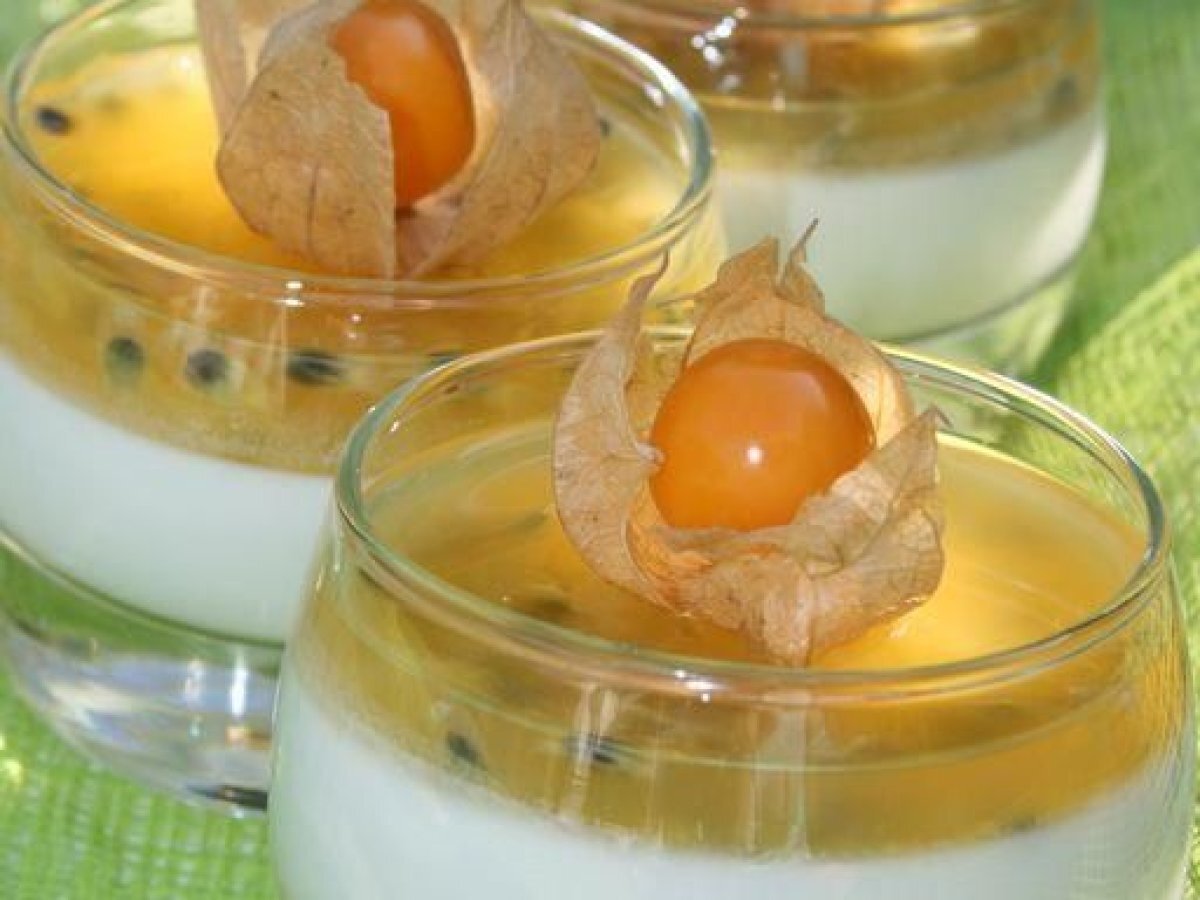 ^^verrines exotiques et sa gelée aux fruits de la passion^^ Recette