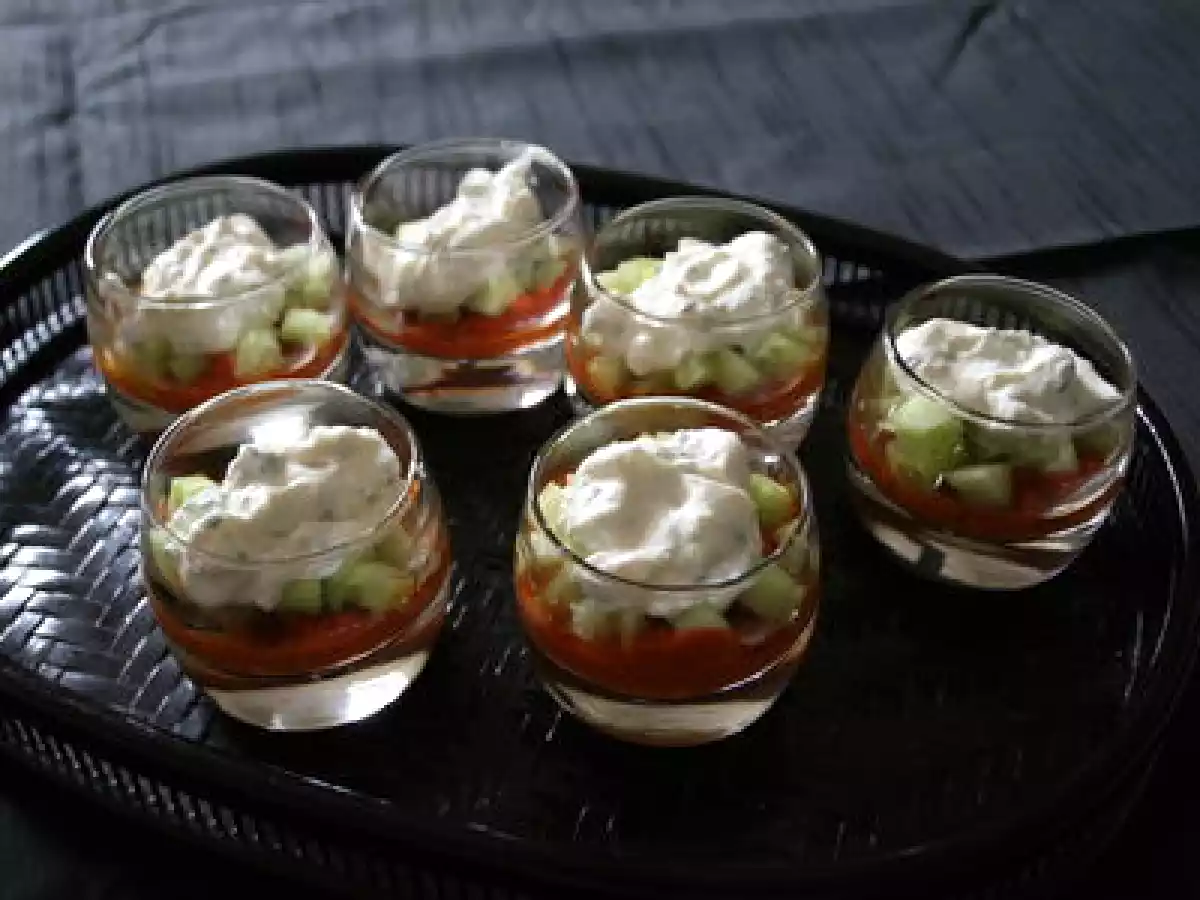 Verrines fraîches de crème de poivron et chèvre - photo 2