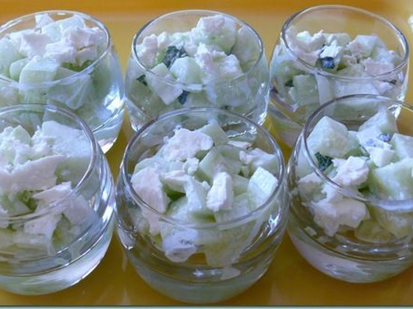 Verrines fraicheur : concombre à la menthe - féta, photo 1