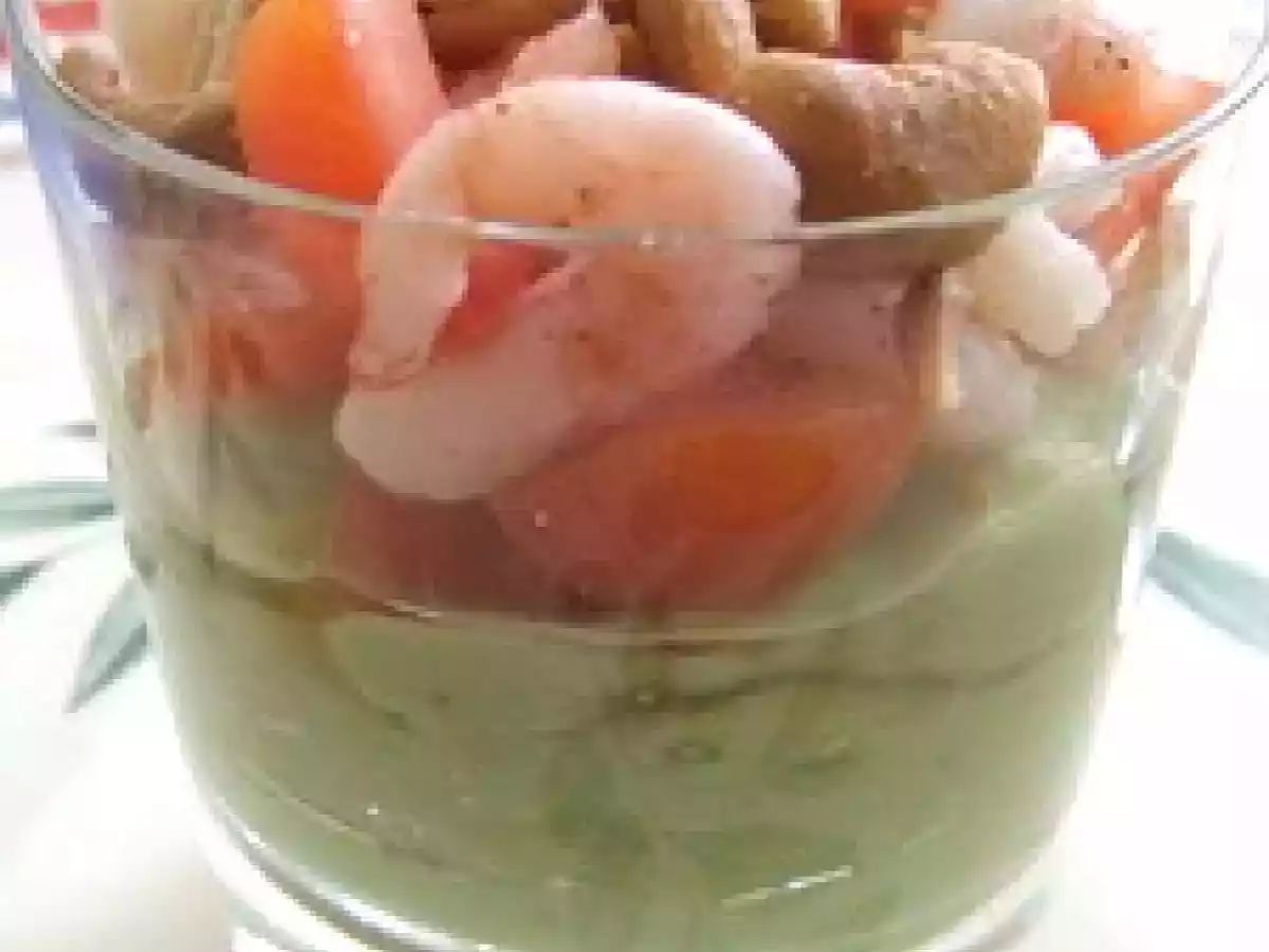 Verrines guacamole crevettes