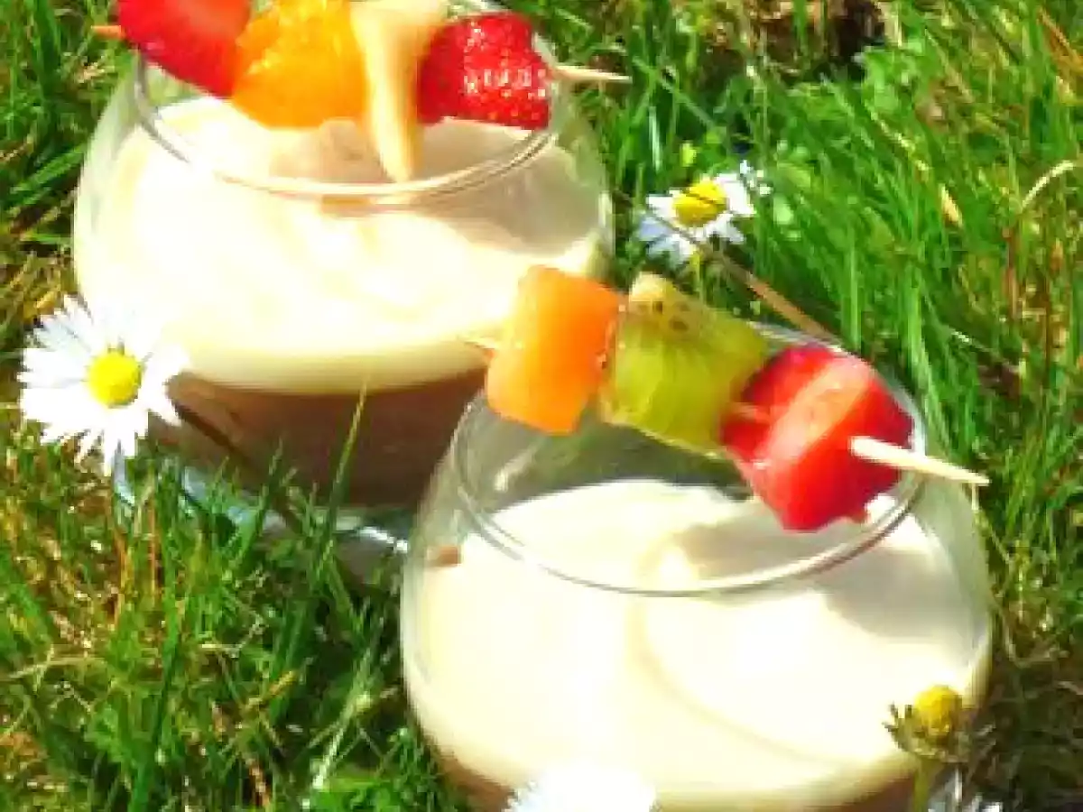 Verrines légères Mousse au chocolat et crème au chocolat blanc