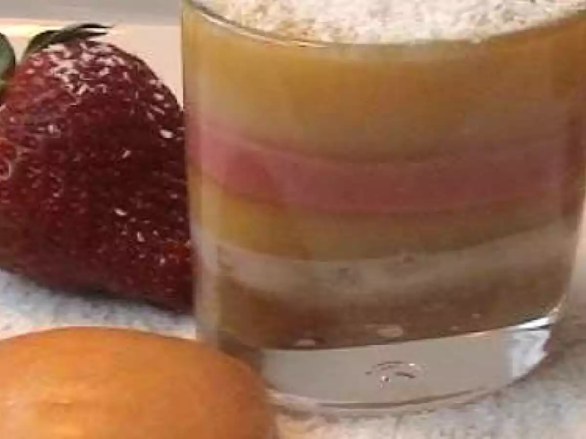 verrines mangues bananes ananas fraises sur lit de chamonix à l'