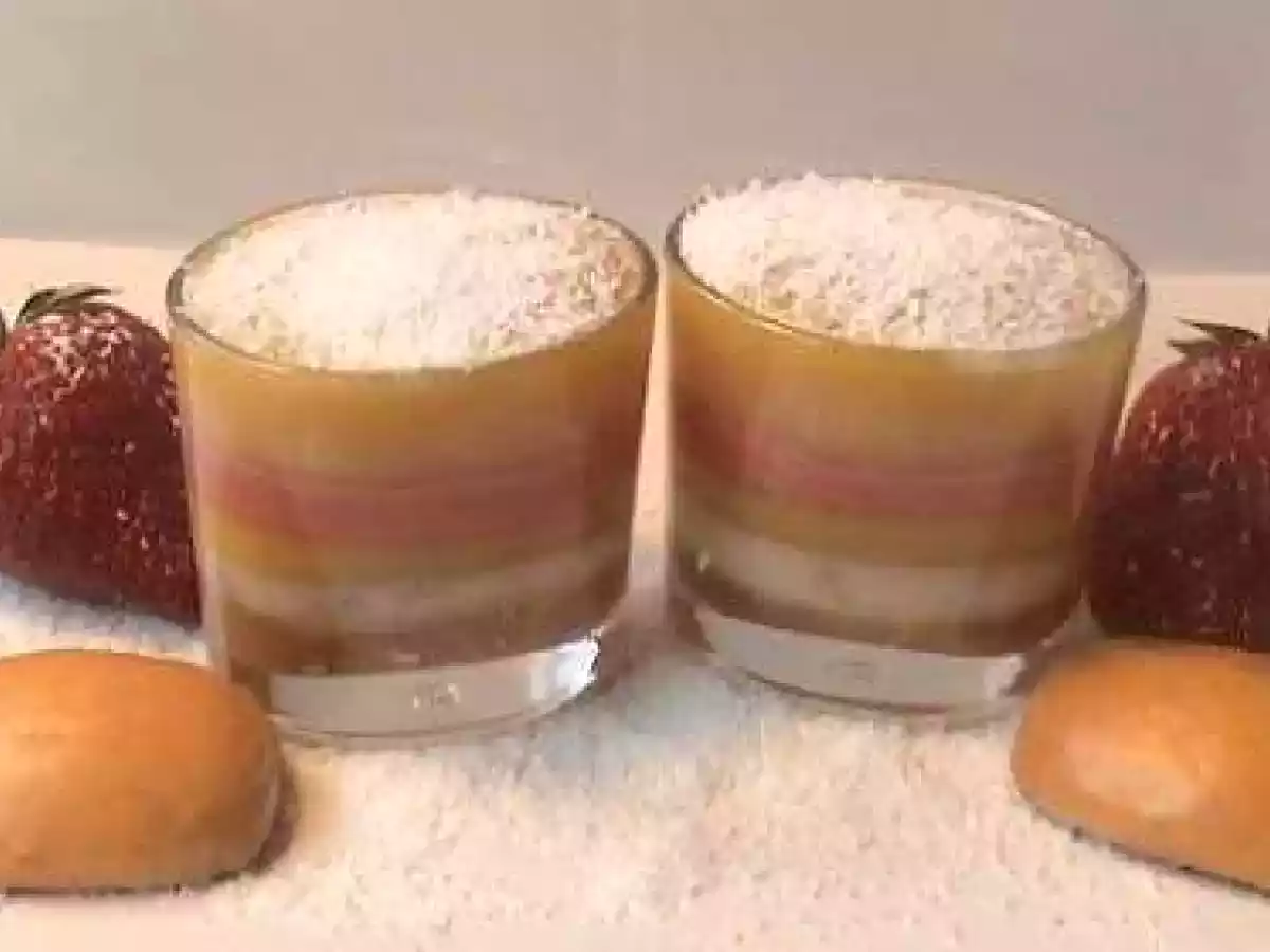 verrines mangues bananes ananas fraises sur lit de chamonix à l' - photo 3