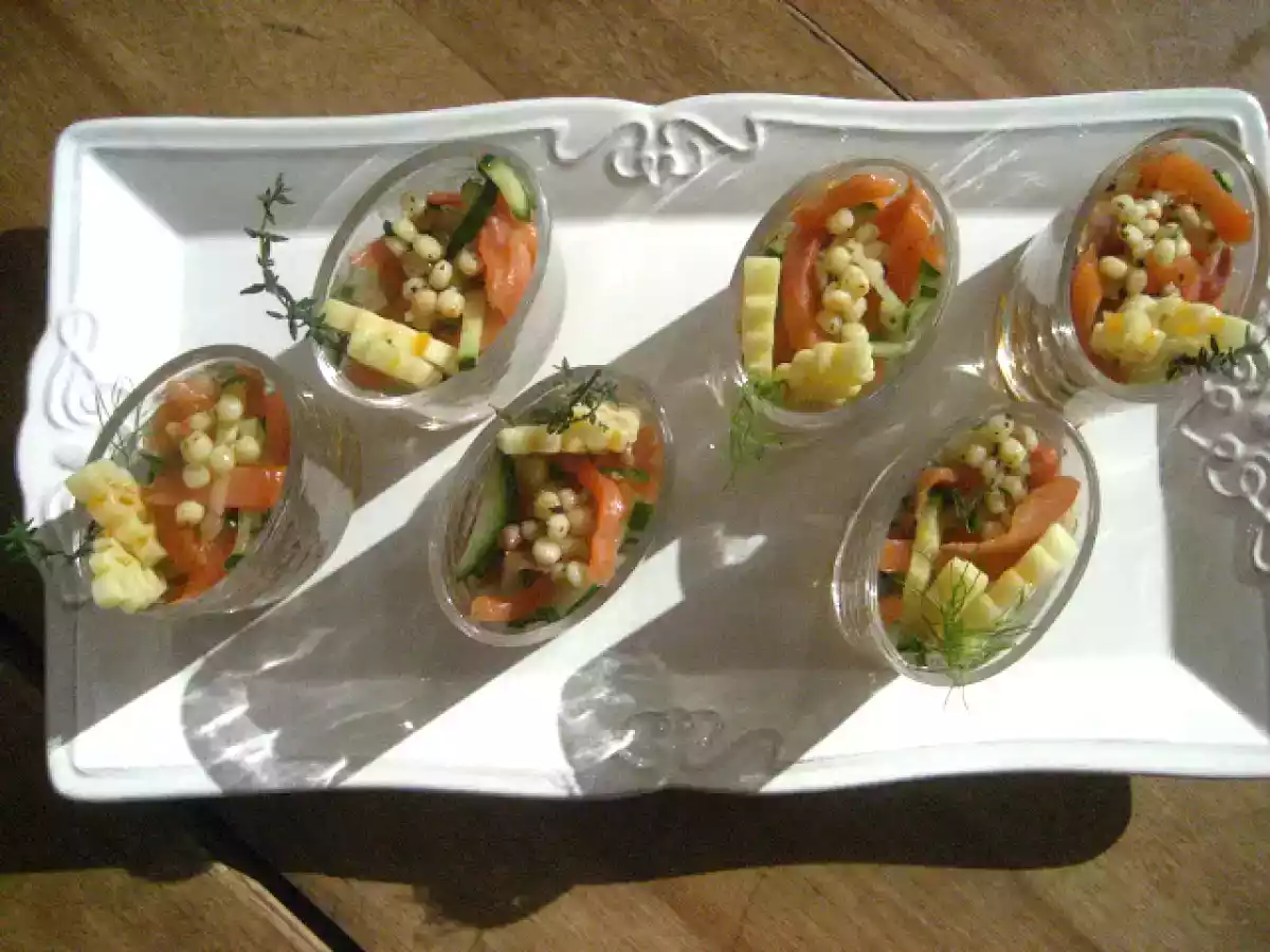 Verrines marines à la fregola