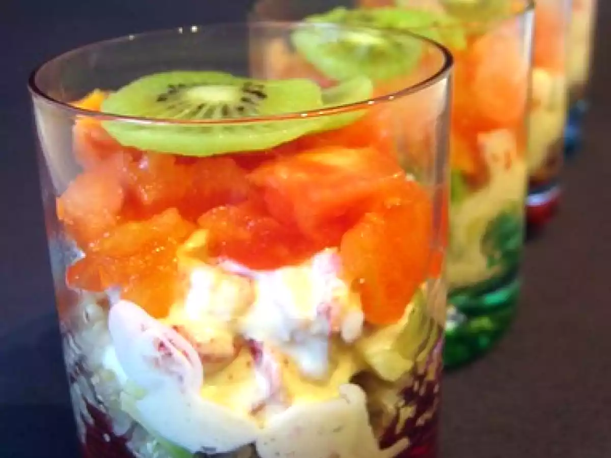 Verrines méli-mélo aux écrevisses et au quinoa