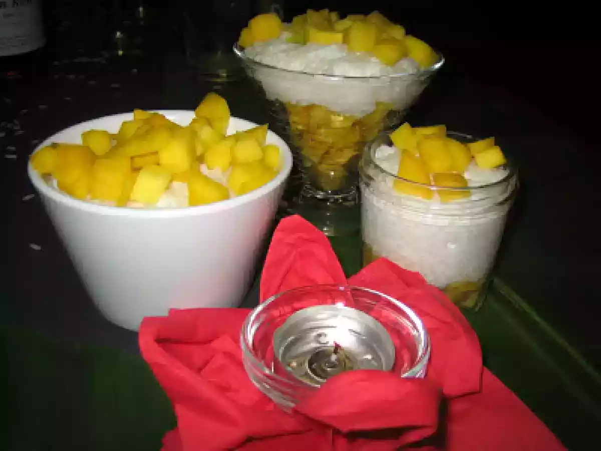 VERRINES PERLES DU JAPON, LAIT DE COCO, MANGUES!!