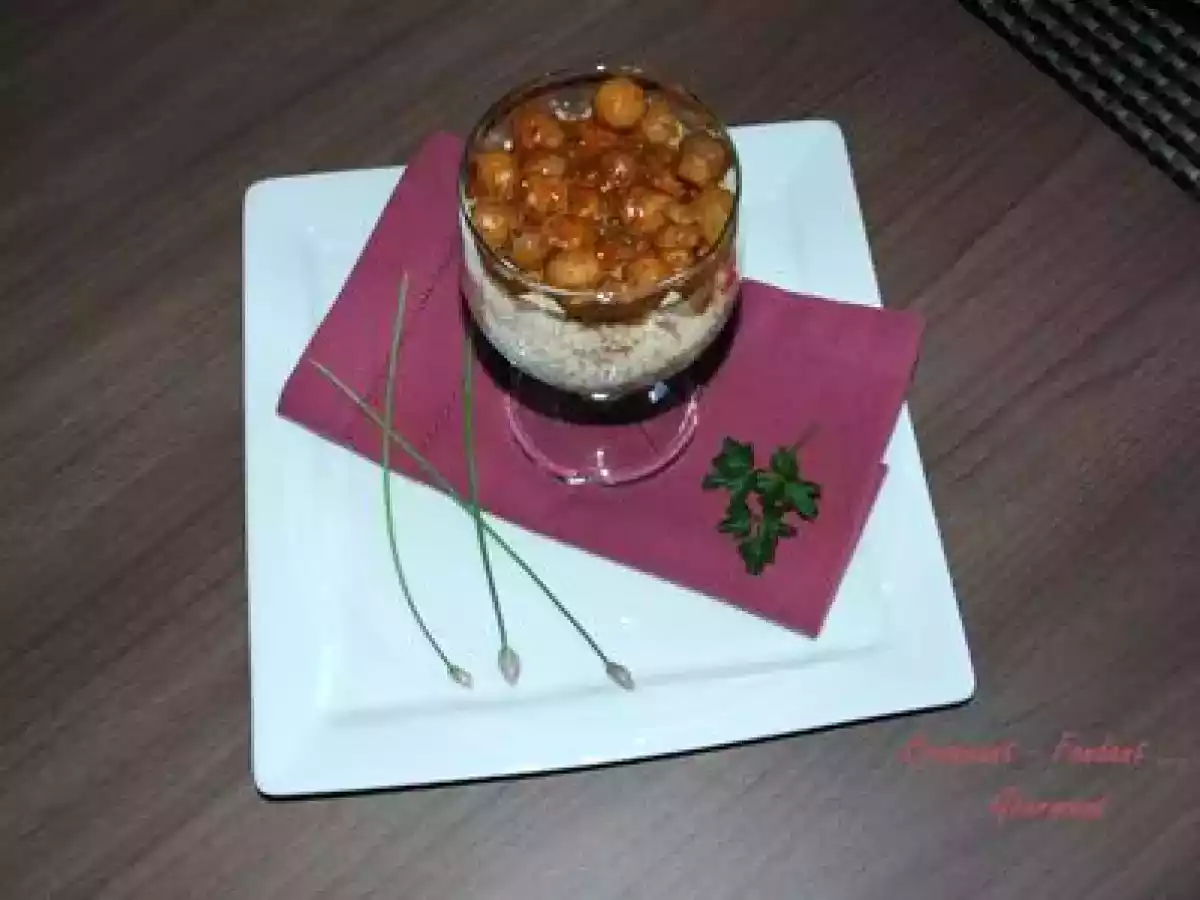 VERRINES TABOULÉ-CHAMPIGNONS à la GRECQUE