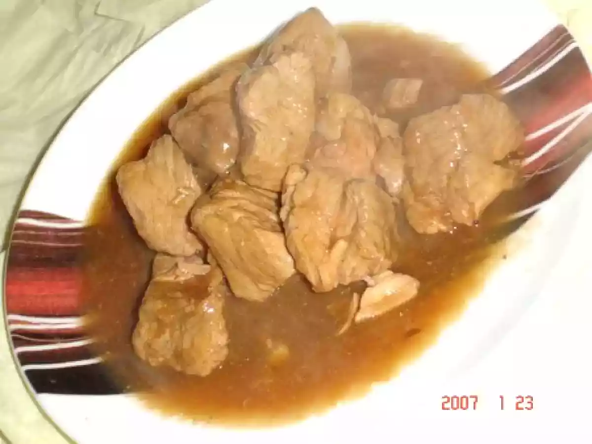 Viande de veau au jus de pomme et pain d'épice