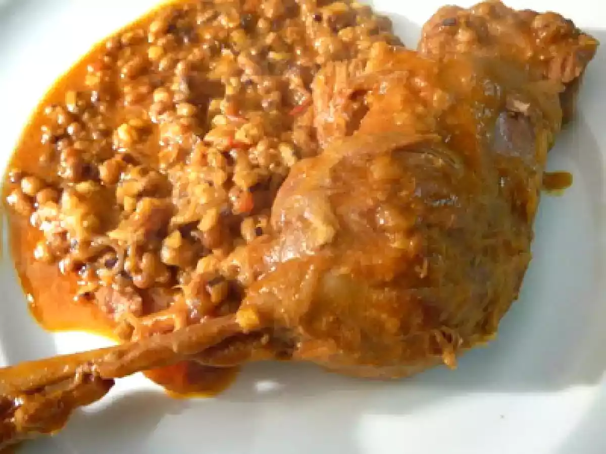 Vindaloo de canard aux haricots mungo