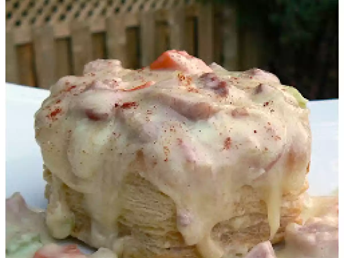 Vol-au-vent au jambon et au fromage