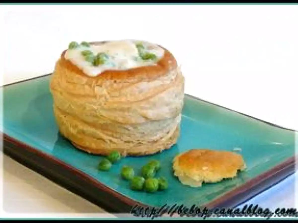 Vol-au-vent au poulet et aux petits pois