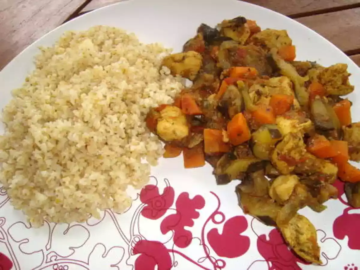 *** Wok de blancs de poulet aux épices et boulgour ***