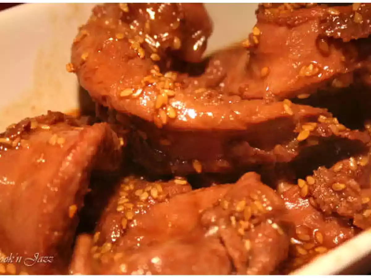 Wok de canard caramélisé à l'orange