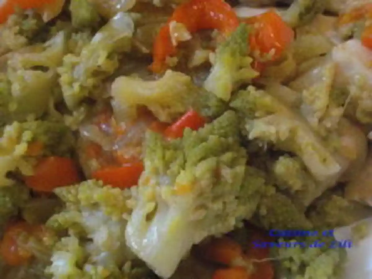 Wok de chou romanesco et dinde