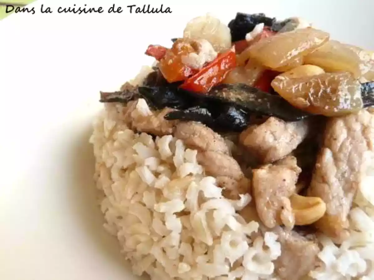 Wok de porc au piment et au miel