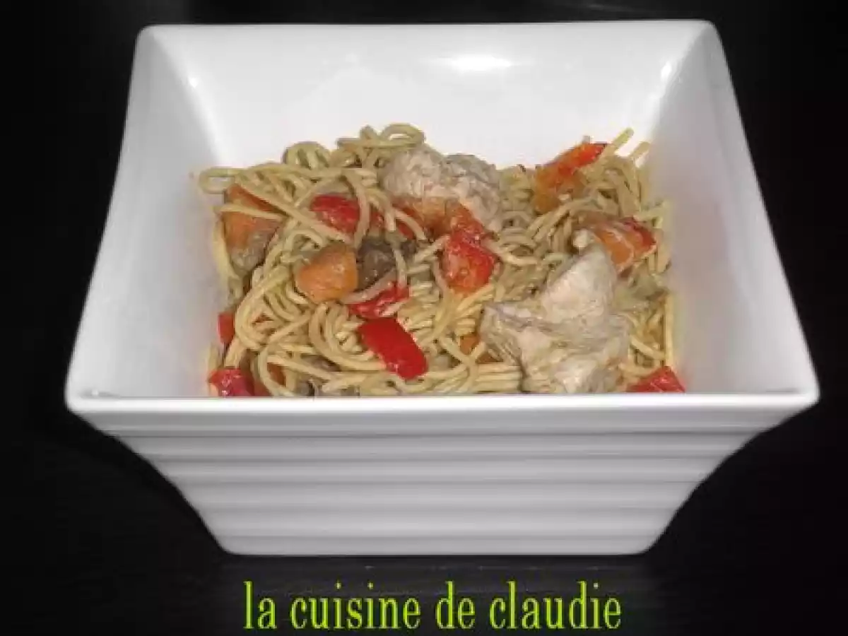 Wok poulet banane