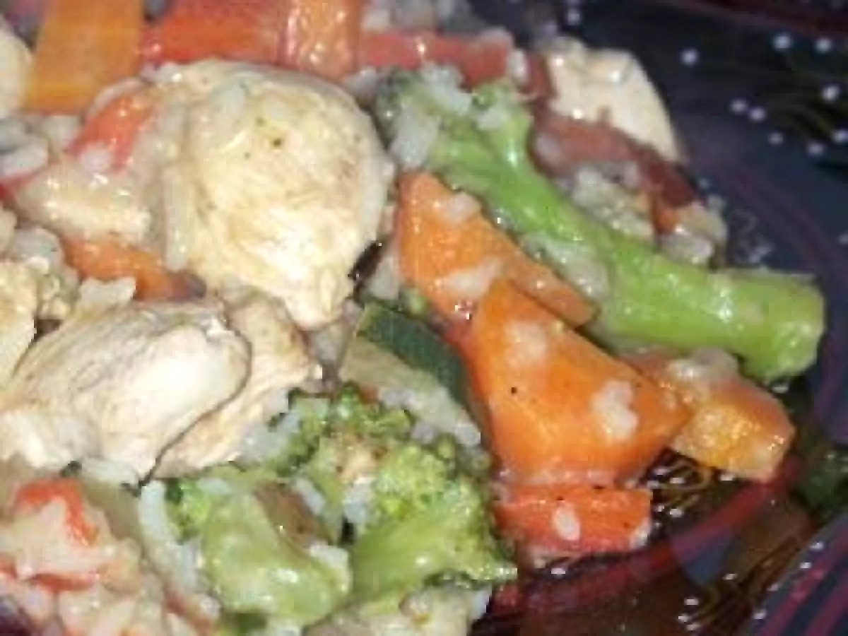 Wok poulet et légumes au lait de coco pour Annellenor