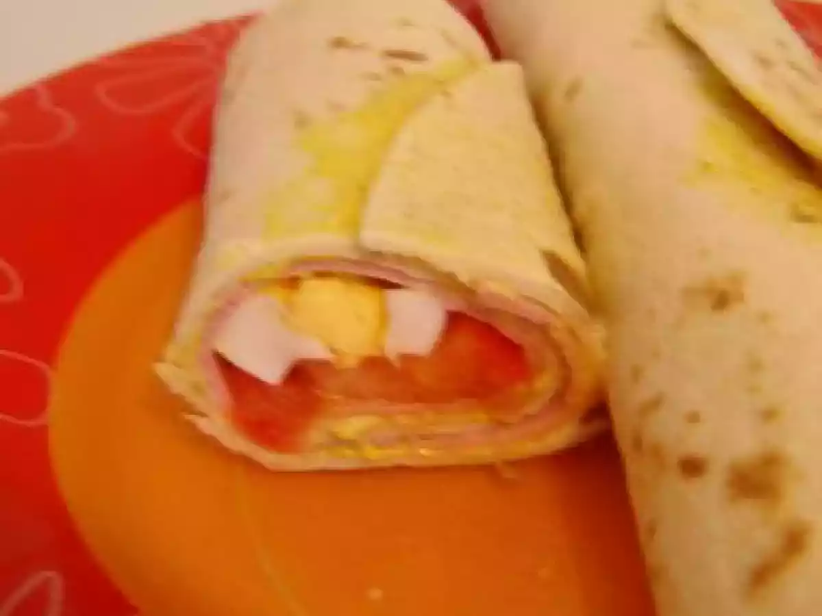 Wraps au jambon et mayonnaise au curry