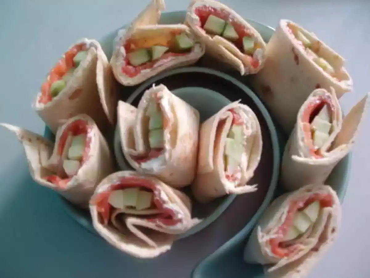 Wraps saumon fumé et concombre