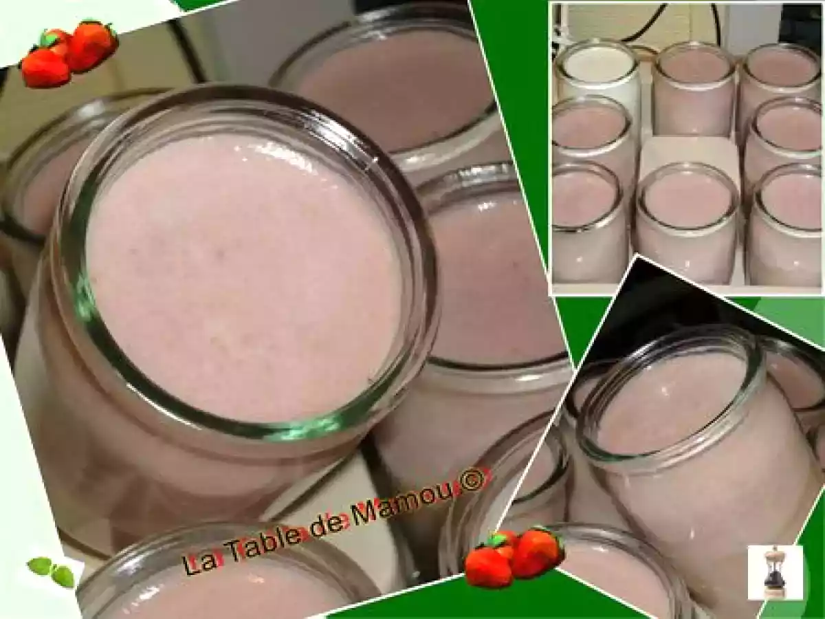 Yaourts à la compote de fraise, menthe et poivre