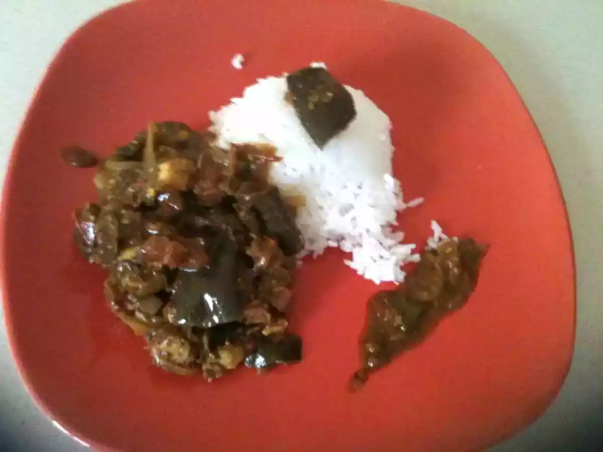 Zandouille massalé aux bringelles.